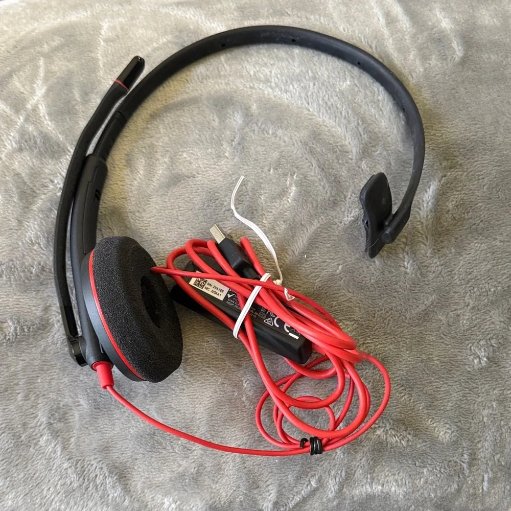 Red and Black Wired On-Ear Headset